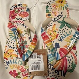 NWT Haviana X FARM RIO flip flops sz 7 8